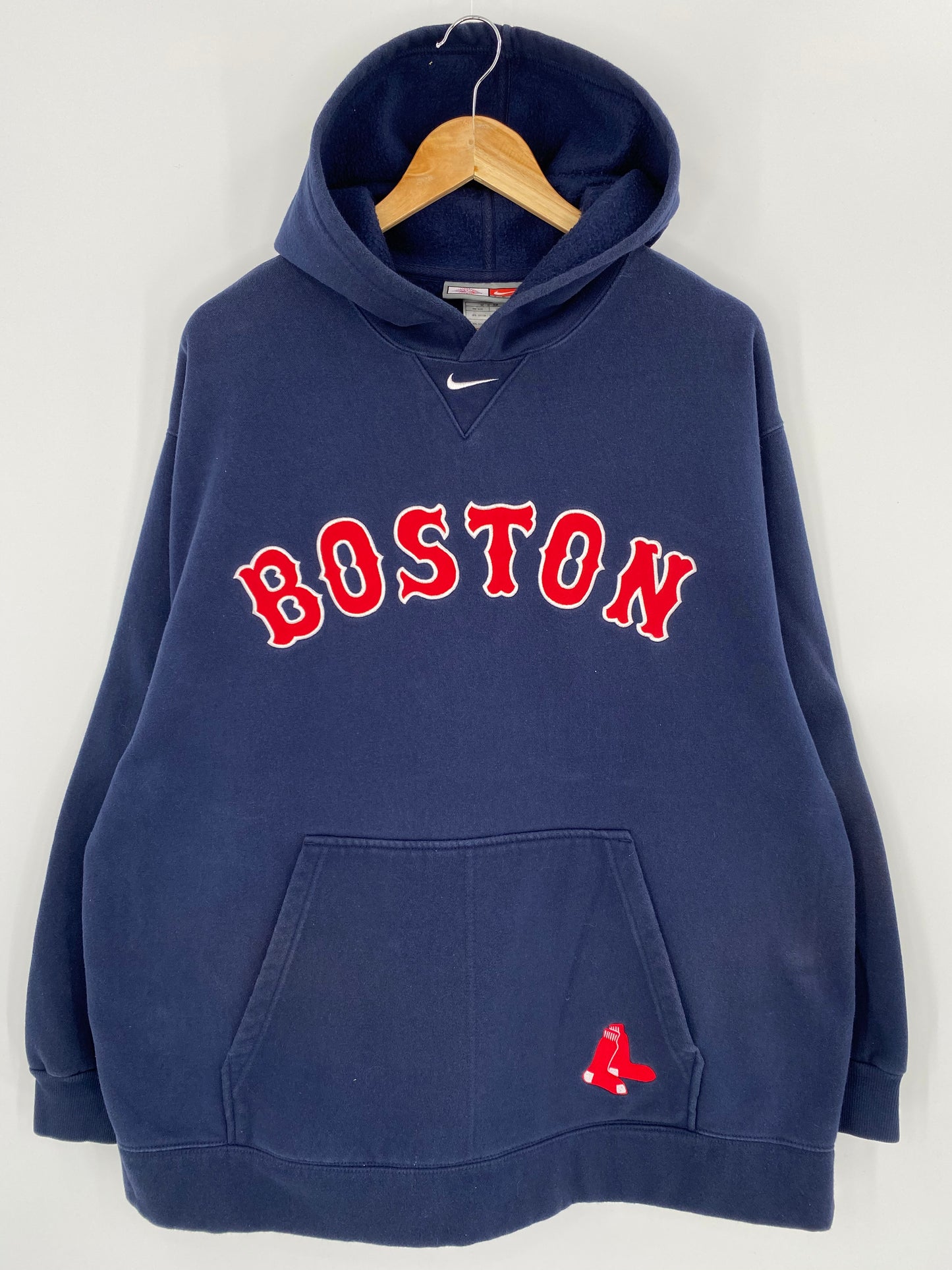 00’ NIKE BOSTON Size XL Vintage MLB Hoodie Sweat-shirt / 7468