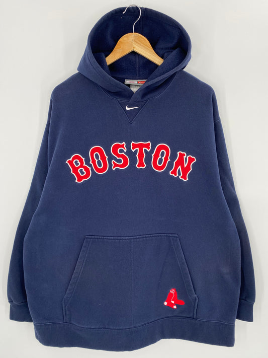 00’ NIKE BOSTON Size XL Vintage MLB Hoodie Sweat-shirt / 7468