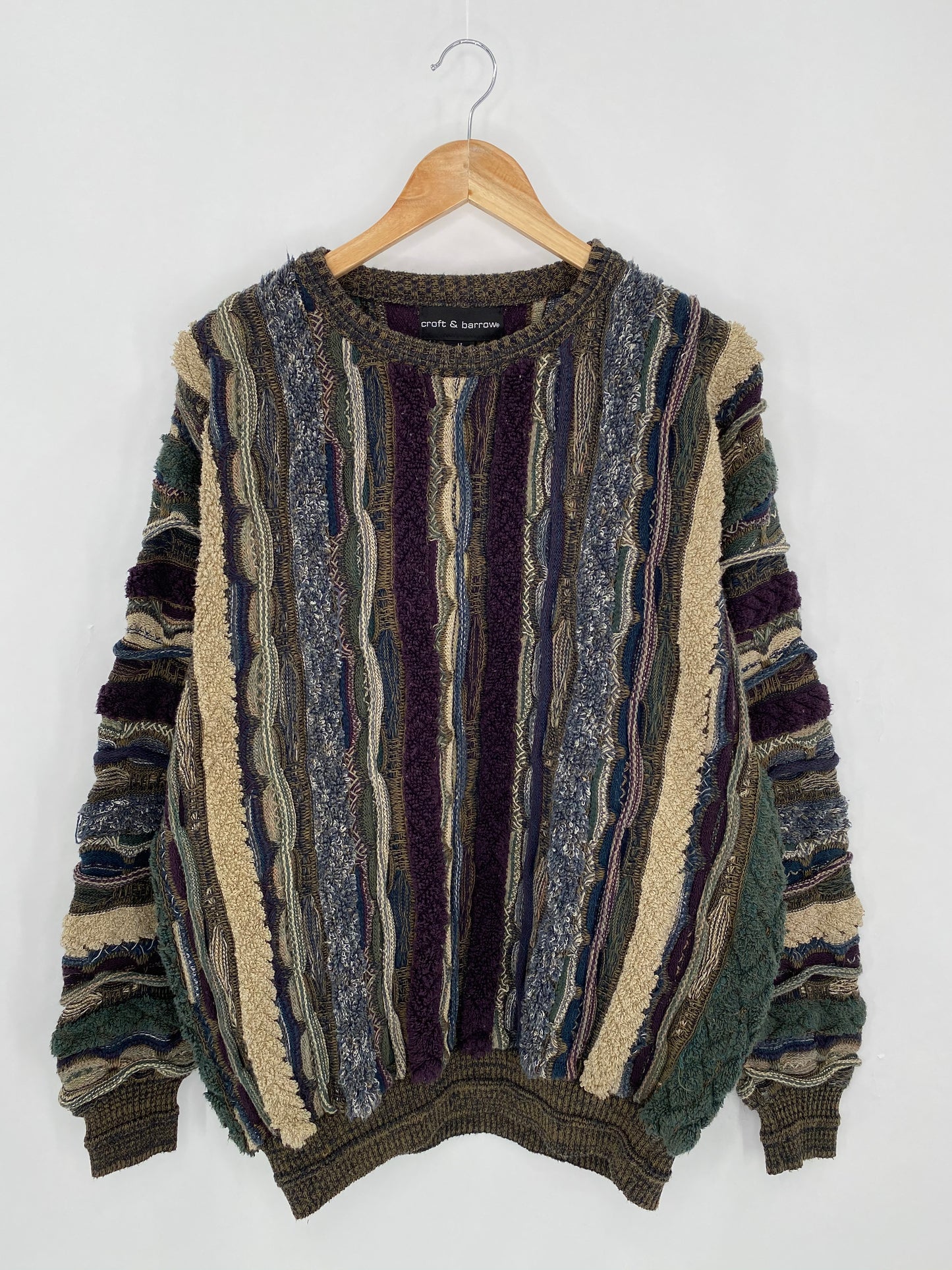Vintage 3D Coogi-Style Size L Knit Sweater / 6268