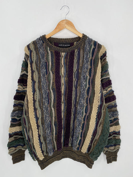 Vintage 3D Coogi-Style Size L Knit Sweater / 6268