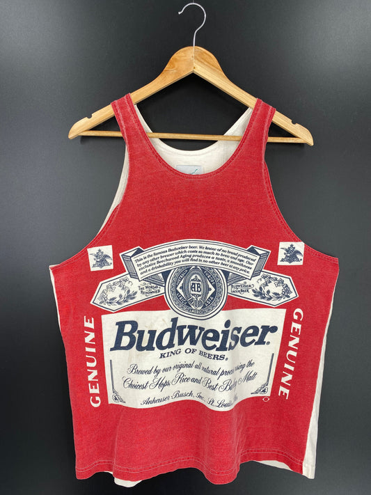 .90’s BUDWEISER Size No tag (Approx.XL) Vintage Tank-Top / E5619T