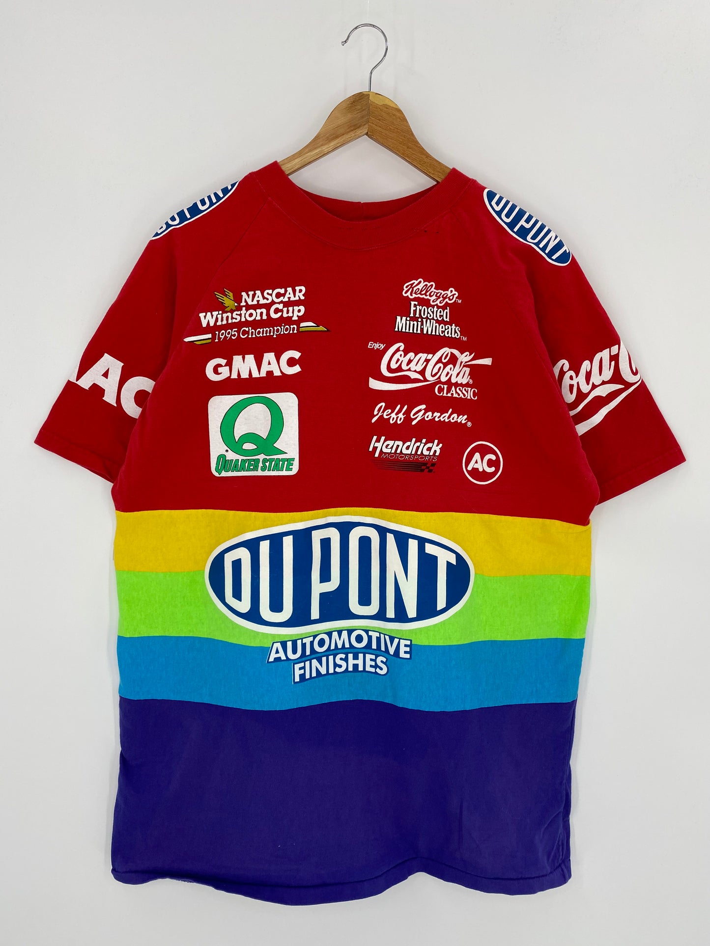 1995 NASCAR DU POINT WINSTON CUP Made in USA Size XXL Vintage Racing T-shirt / 7991