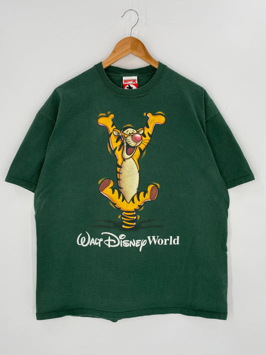 90’s WALT DISNEY WORLD TIGGER Made in USA Size L Vintage T-Shirt / K7391