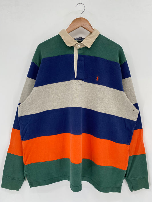 90’s POLO RALPH LAUREN Size XXL Vintage Rugby-Shirt / K2038