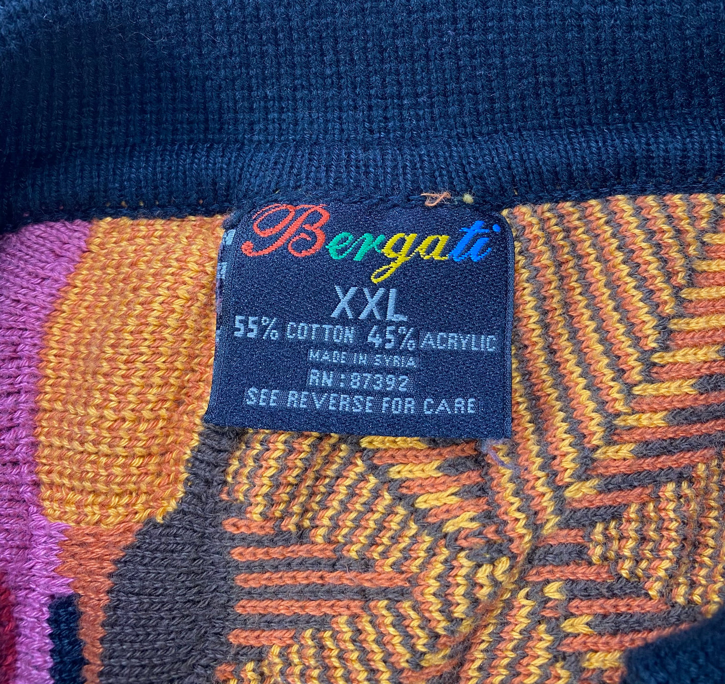 Vintage 3D Coogi-StyleSize XXL Knit Sweater / 6265