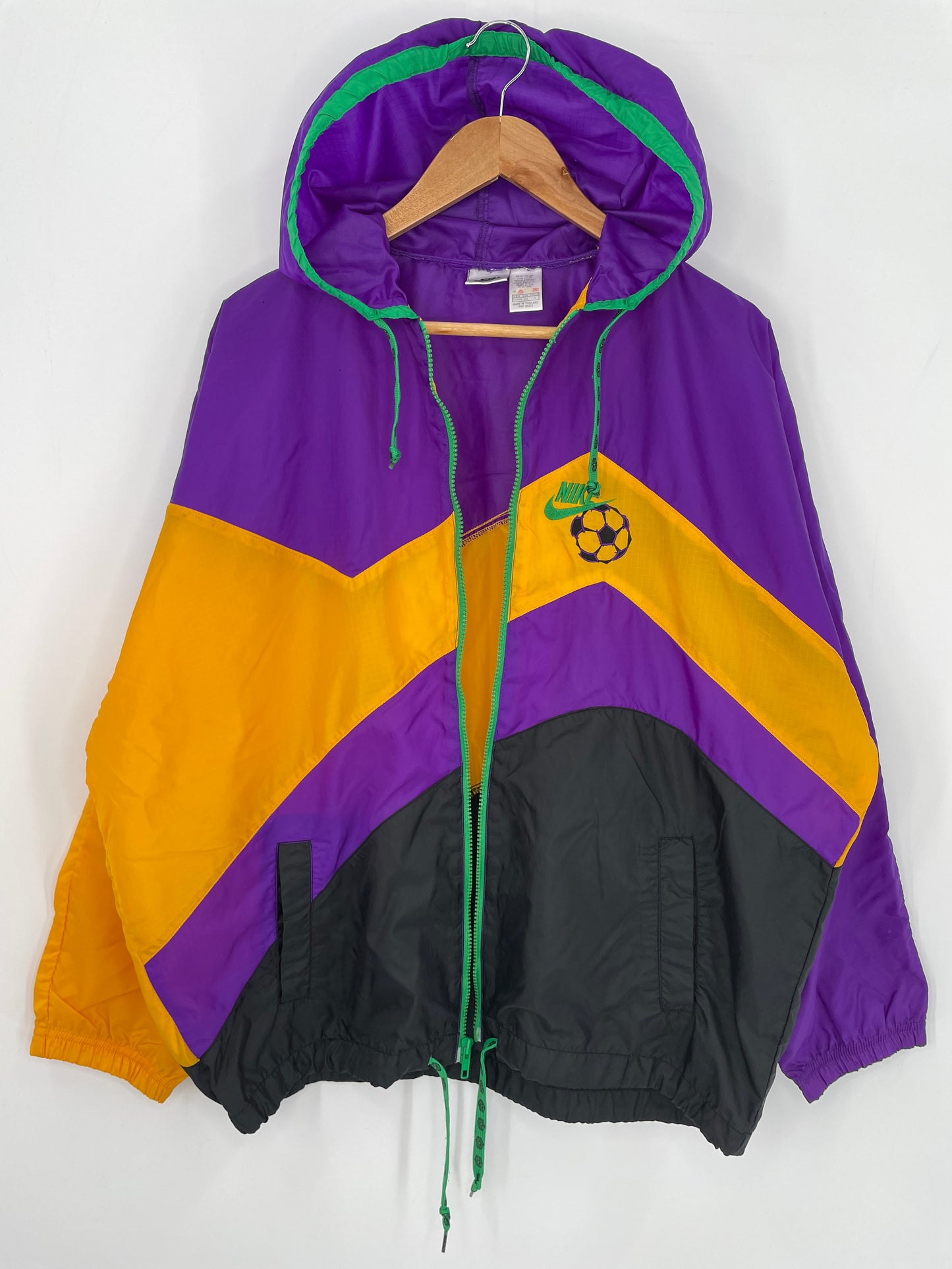 90’s NIKE Size Kids XL Vintage Nylon Hoodie Jacket/ k783
