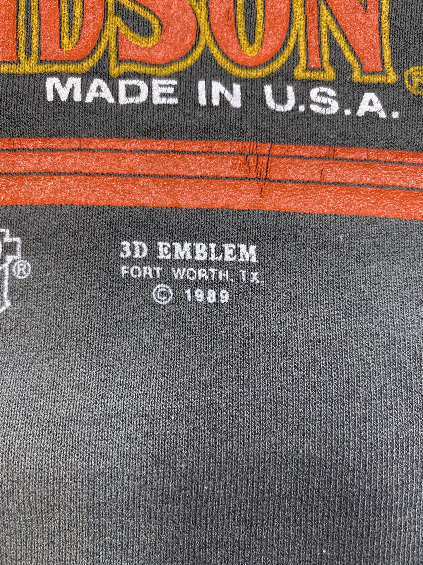 1989 3D Emblem Harley Davidson Made in USA Size XL Vintage Sweat-Shirt / K4896