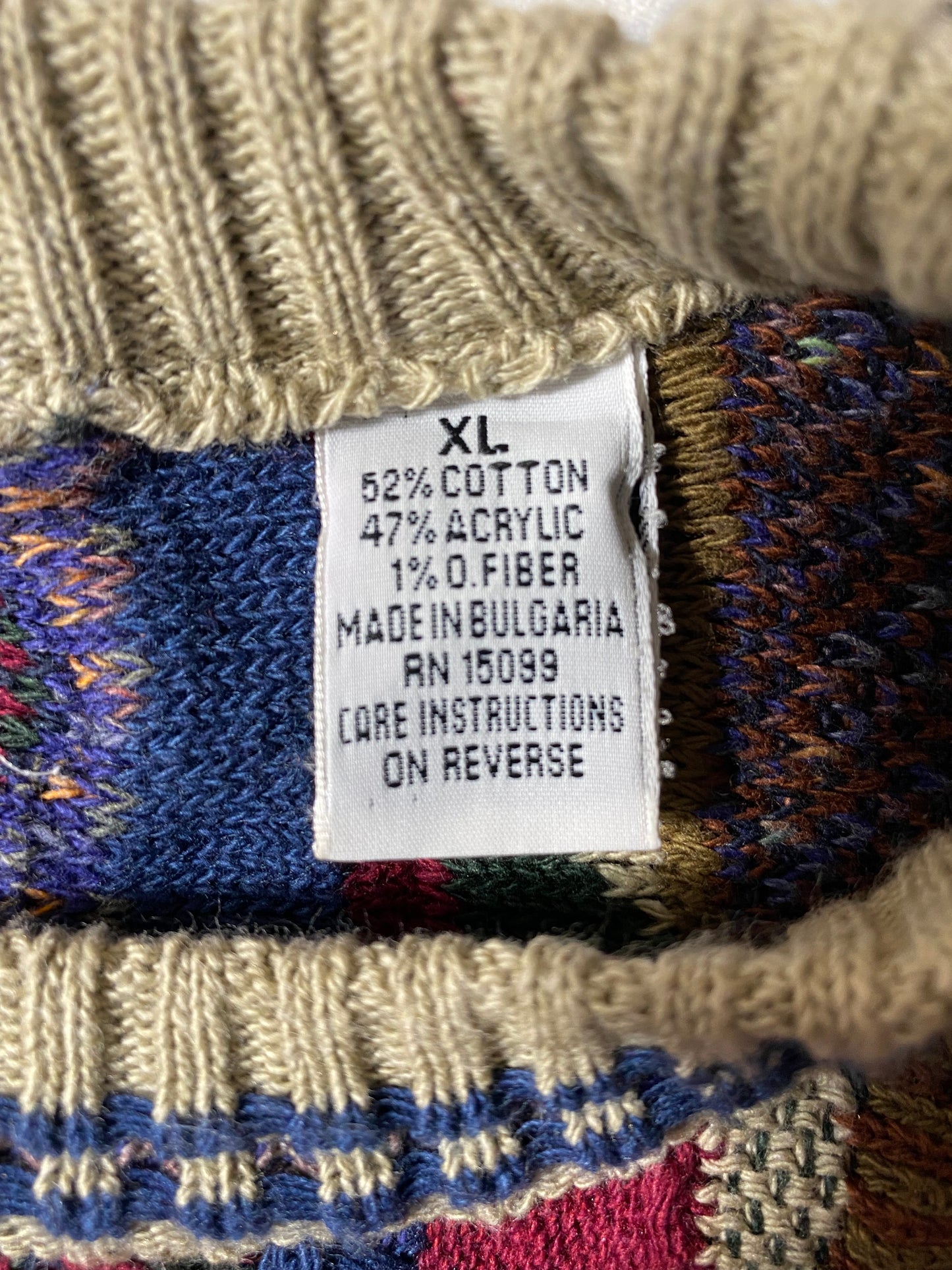 Vintage 3D COOGI- Style Size XL Knit Sweater / K3684