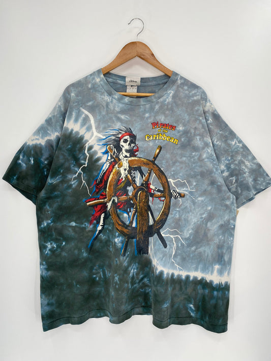 00’ DISNEY PIRATES of the CARIBBEAN Made in USA Size XXL Vintage T-Shirt / K6872