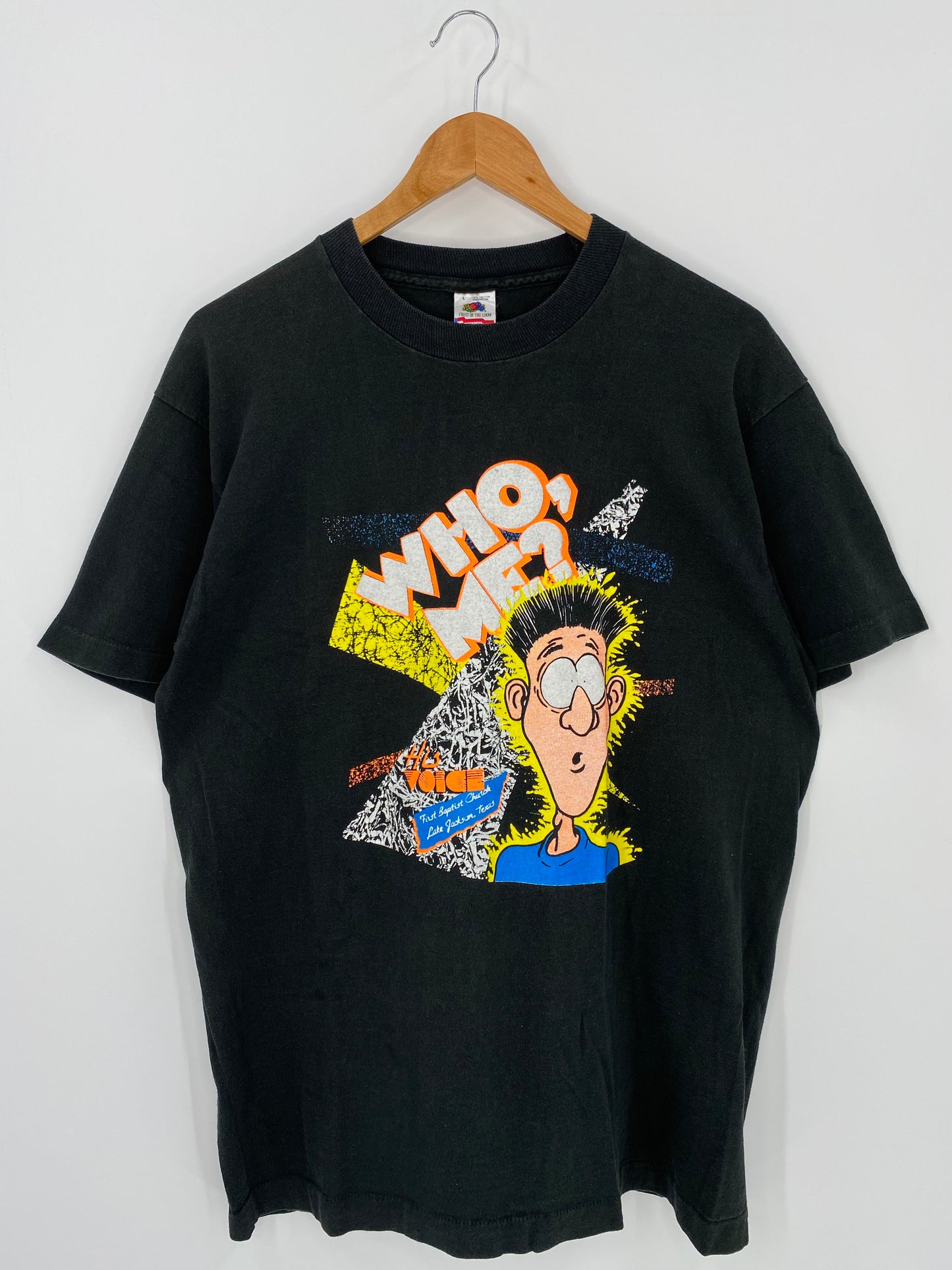 90's WHO? ME? HIS VOICE Made in USA Size L Vintage T-Shirt / K839