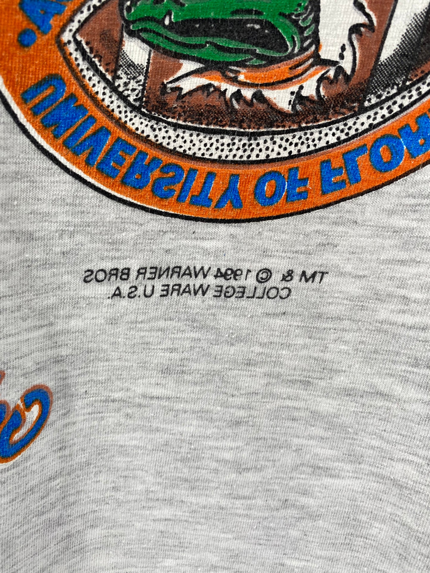 1994 UNIVERSITY OF FLORIDA LOONEY TUNES TAZ (No tag) Approx. Size XL Vintage T-Shirt / K2224