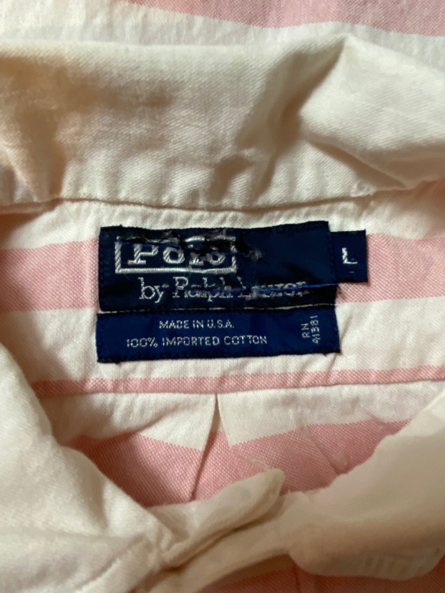 90’s POLO RALPH LAUREN Made in USA Size L Long sleeve shirt / k619
