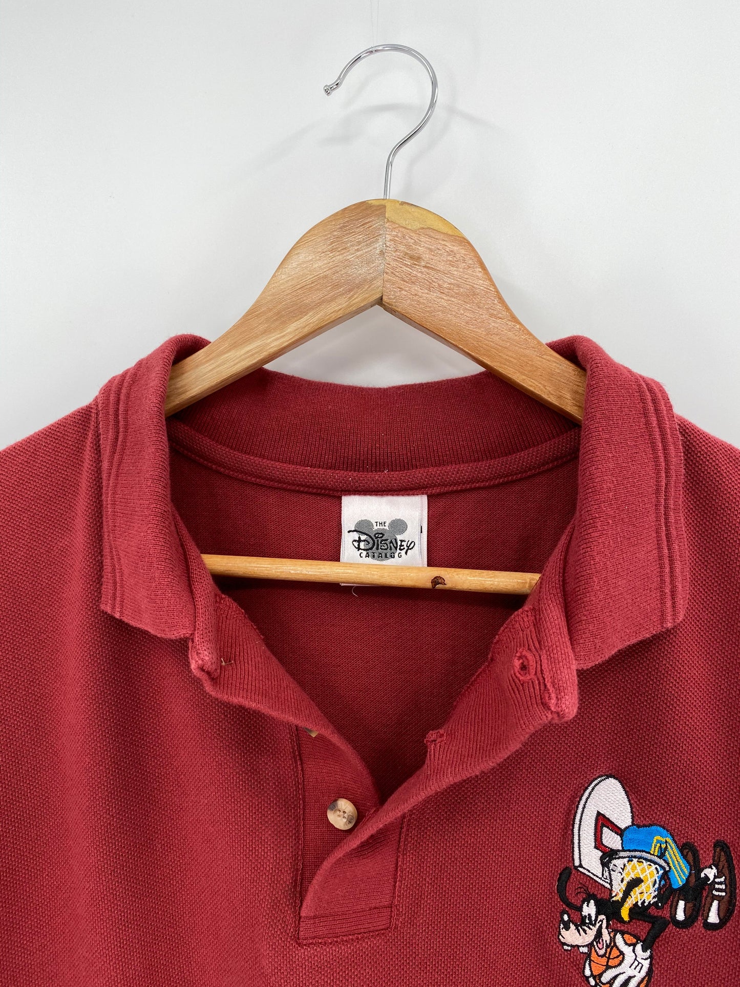 00' DISNEY GOOFY Size L Vintage Polo-Shirt / E810