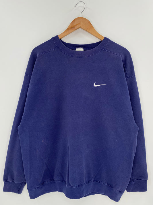 90’s NIKE Mini Swoosh Size No Tag (approx.L) Vintage Sweat-shirt / 9323