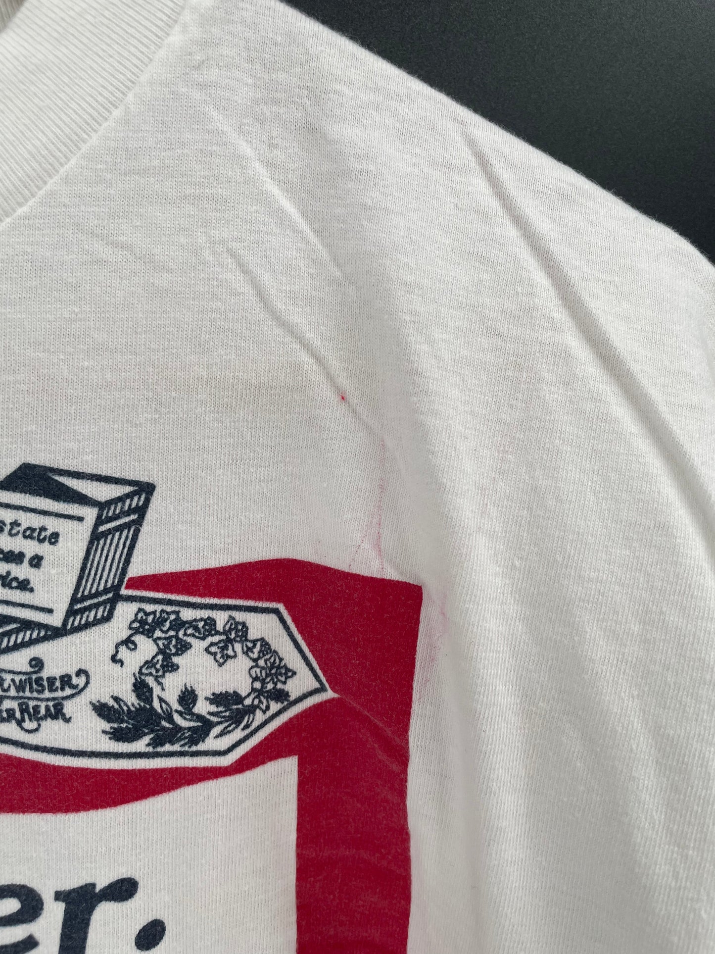 00’ BUDWEISER Parody Buttweiser Size L Vintage T-Shirt / E1097