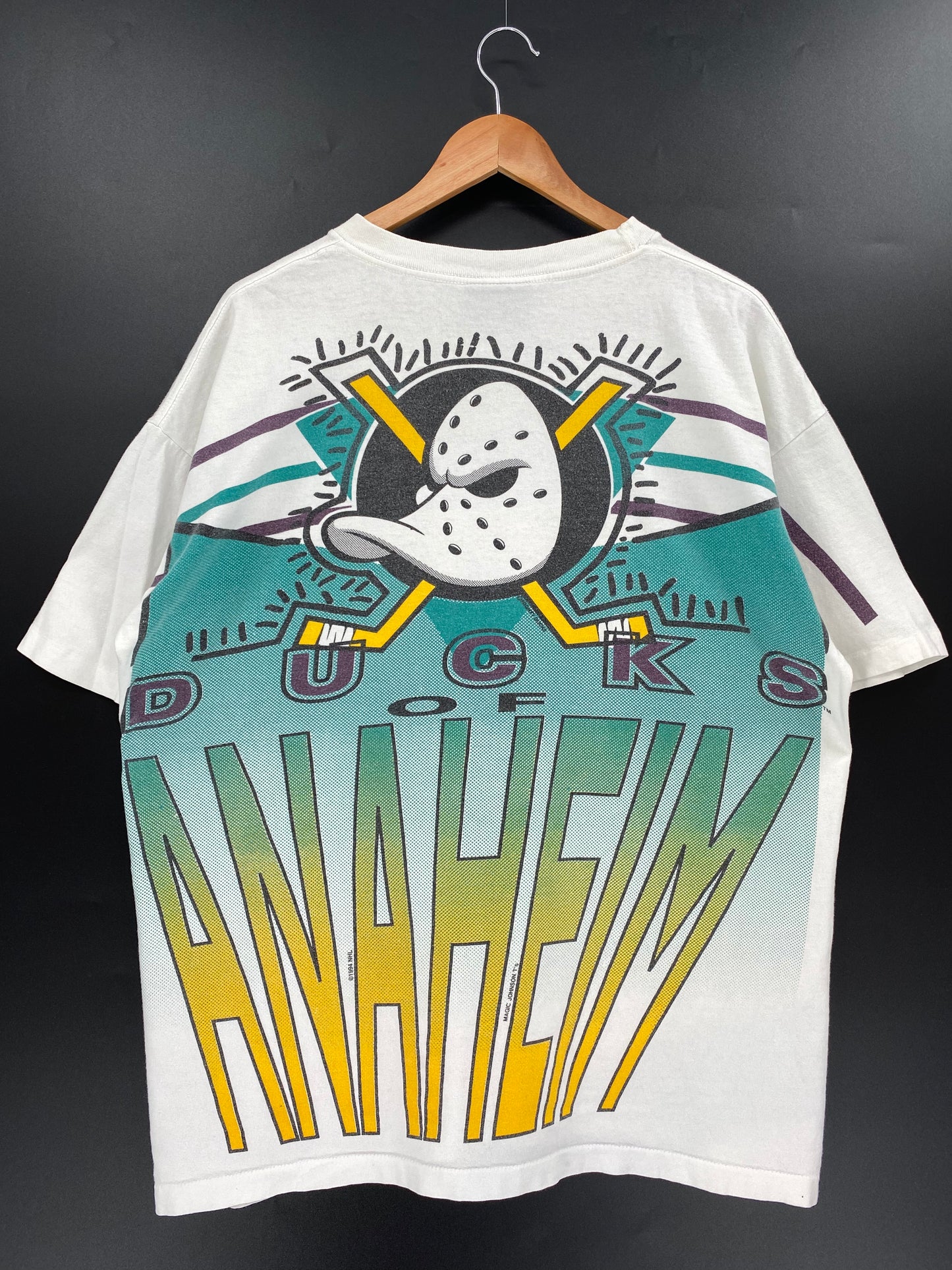 1994' DUCKS OF ANAHEIM Made in USA Size L Vintage T- SHIRT / K1358