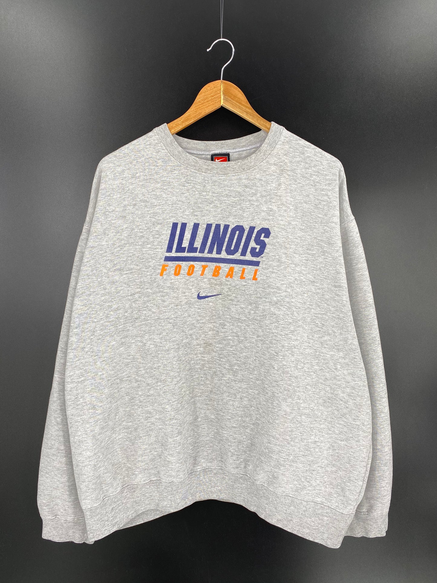00’ NIKE ILLINOIS FOOTBALL Size XXL Vintage Sweat-shirt / 9032