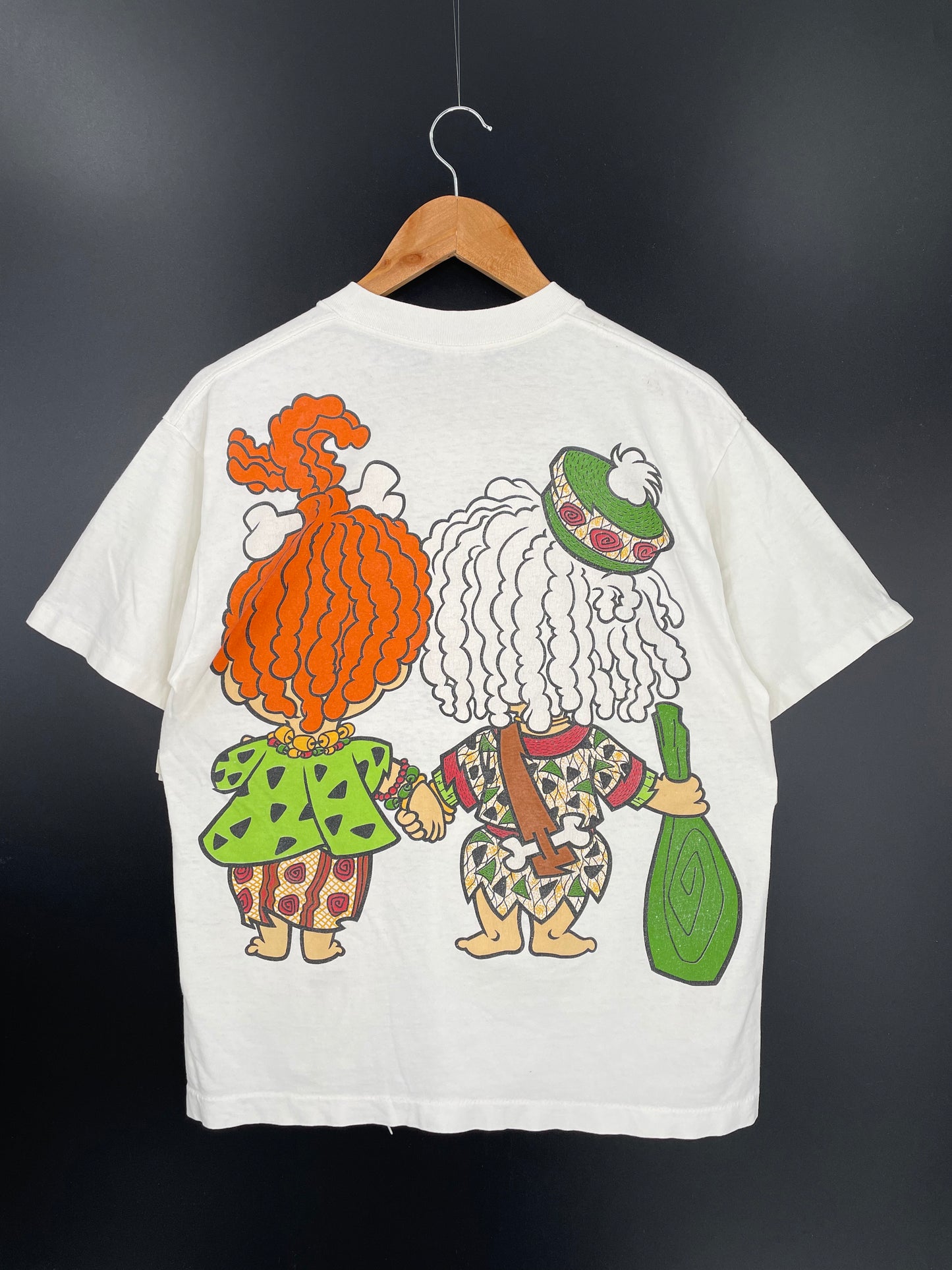 1993 THE FLINT STONES Made in USA Size L Vintage T-Shirts / 9918