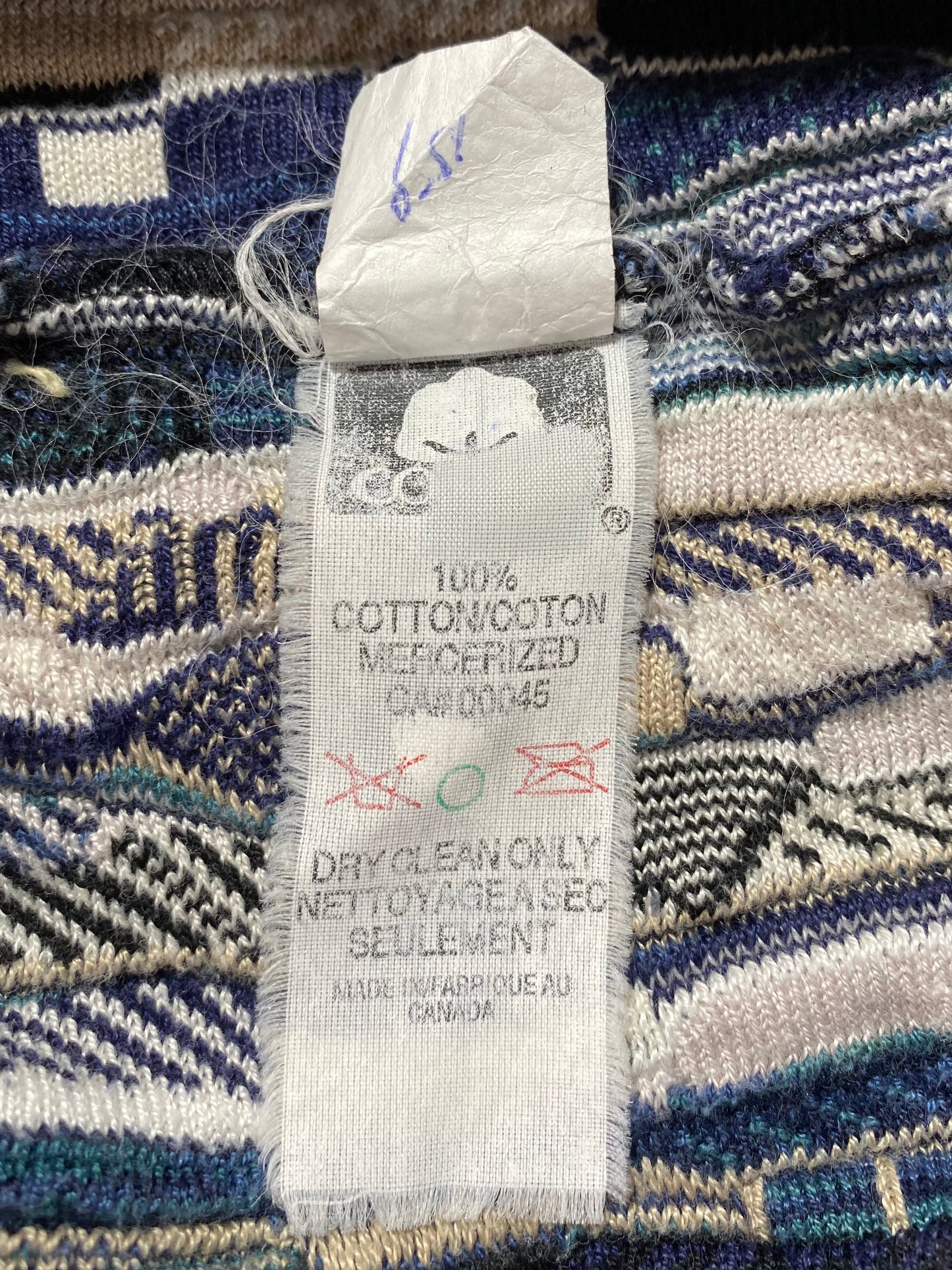 Vintage 3D Coogi-Style Size L Knit Sweater / 8708