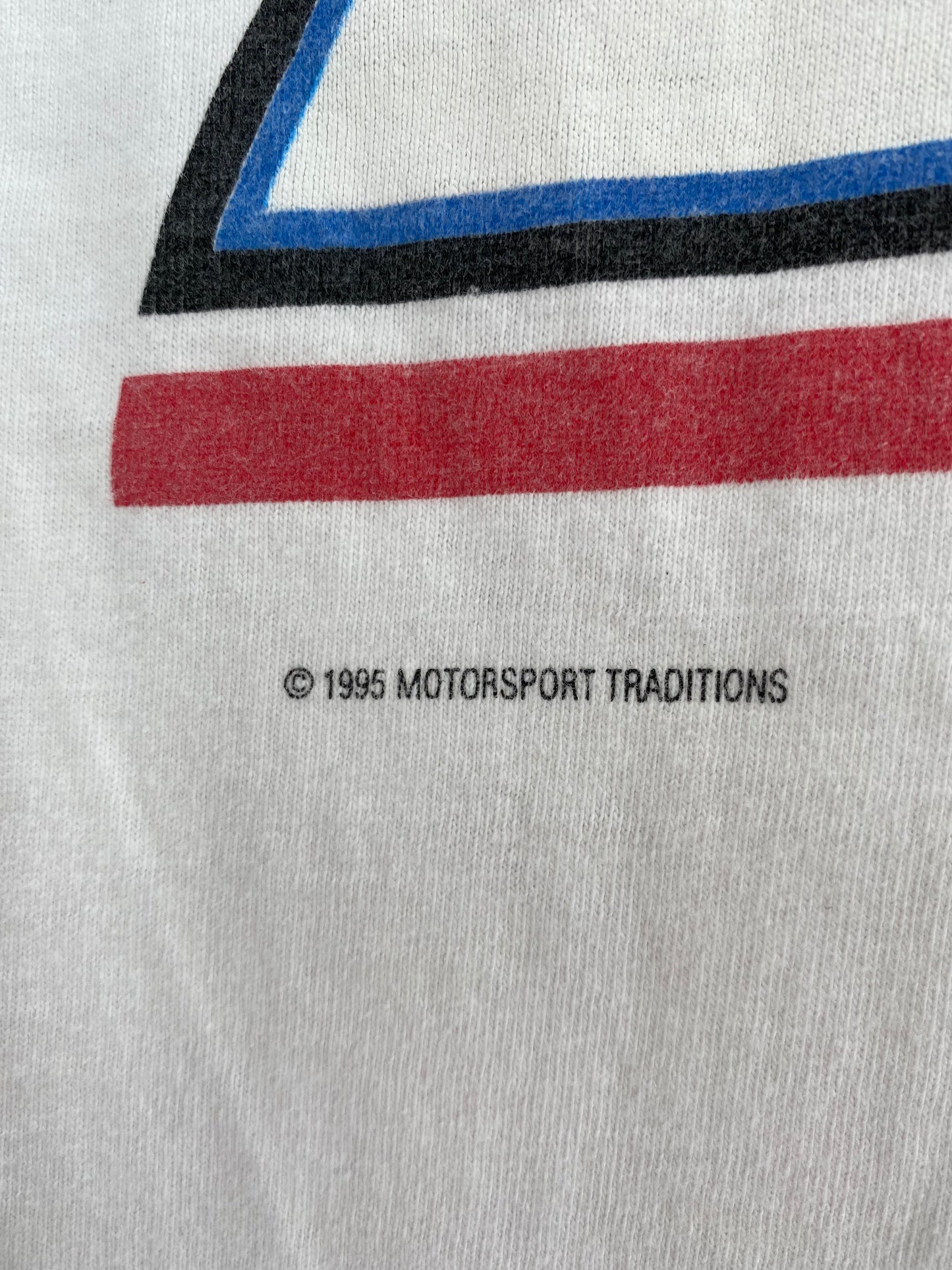 1995 BUD x K SCHRADER Made in USA Size L Vintage Racing T-shirt / 9656