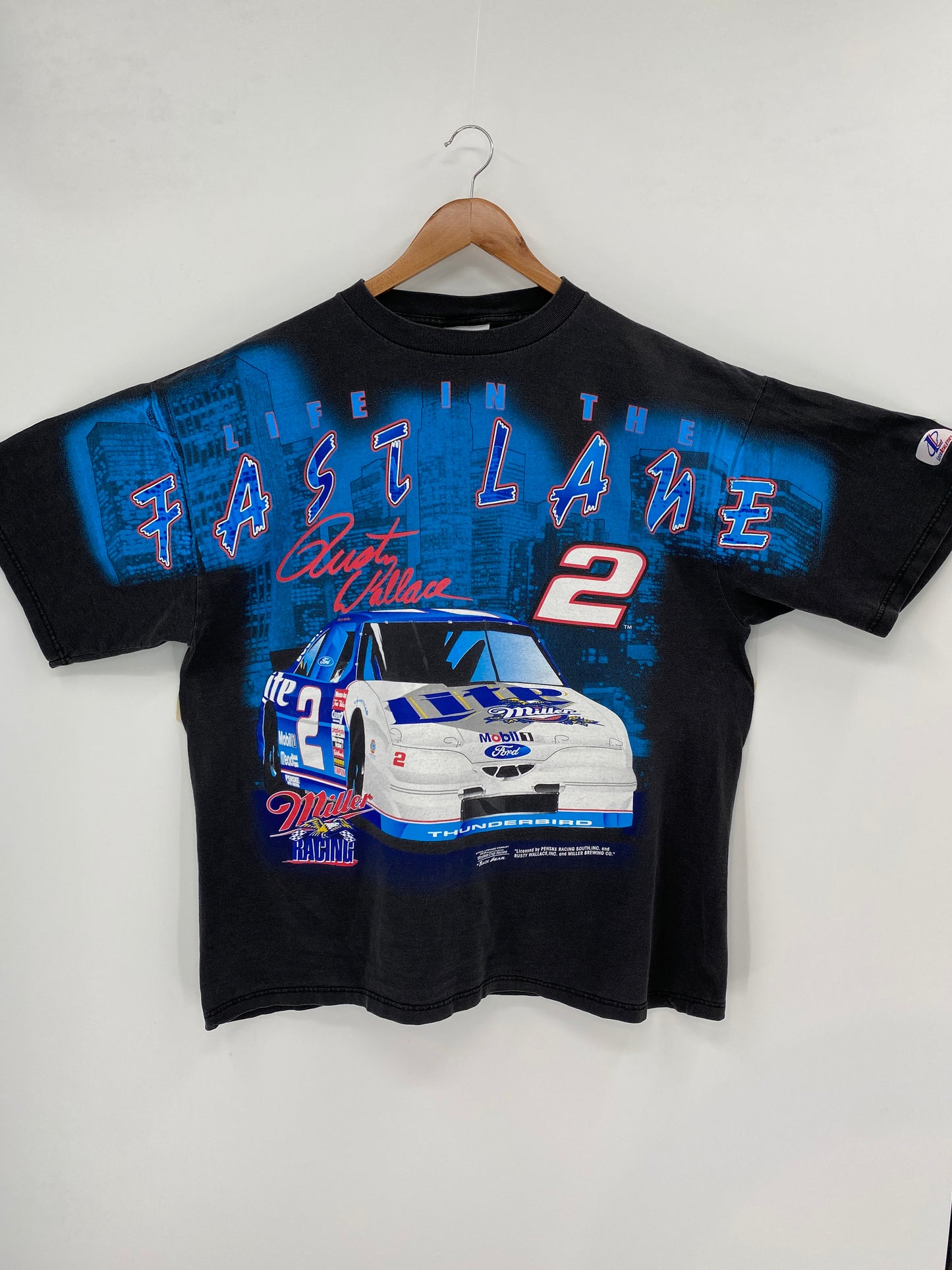Vintage NASCAR RUSTY WALLACE Made in USA Size XL Racing T-shirt / K3008