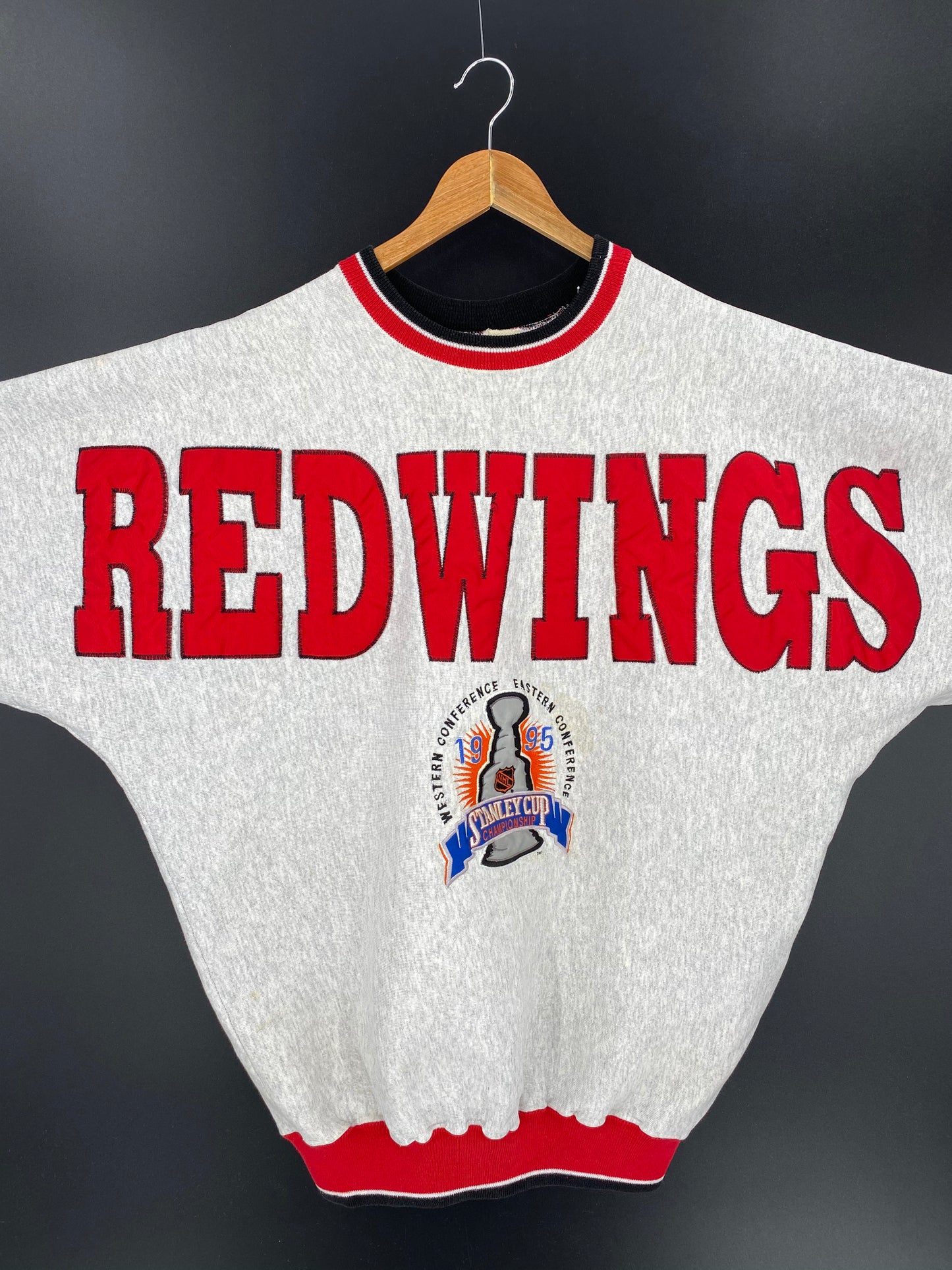 1995 RED WINGS STANLEY CUP Made in USA Size XL Vintage NFL Sweat-shirt / 8989