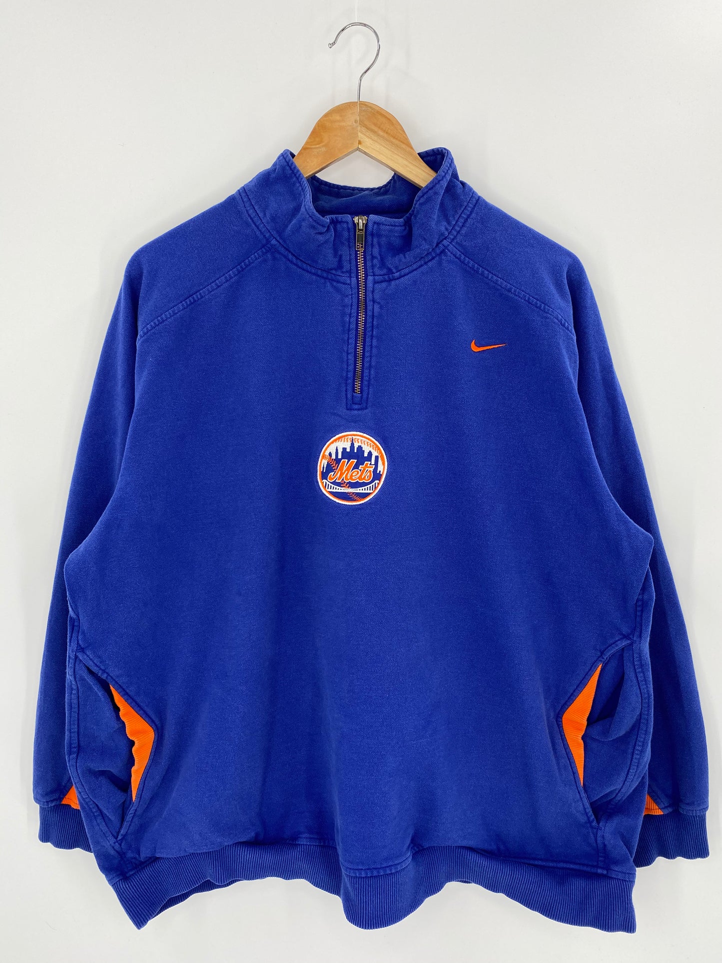 00’ NIKE Mets Size XL Vintage MLB Half-zip Sweat-shirt / 7467