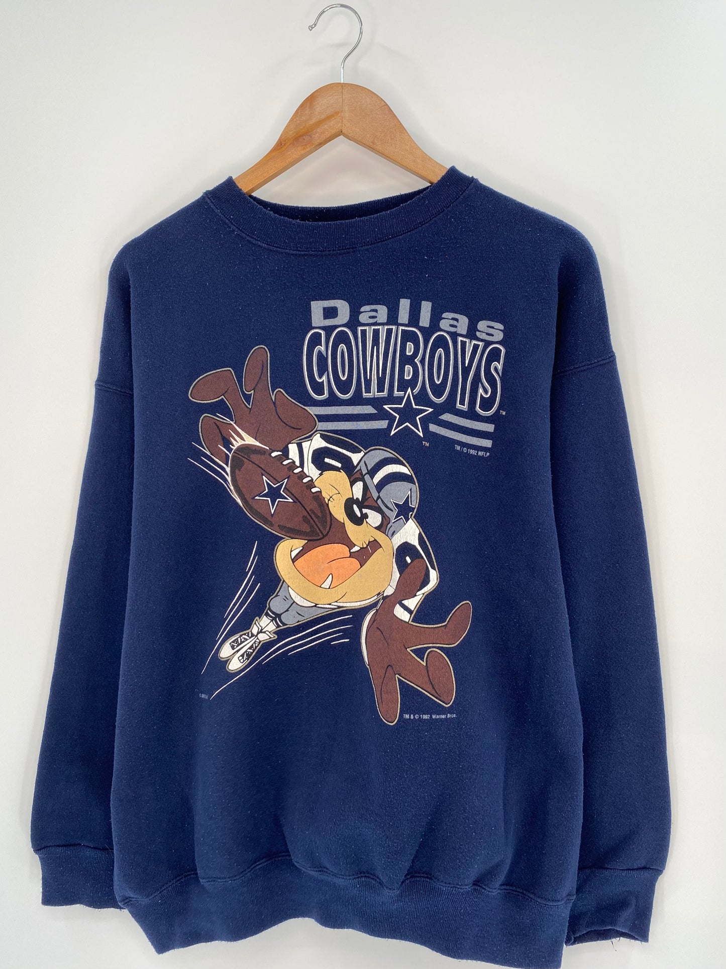 1992 COWBOYS DALLAS TAZ Made in USA Size XL Vintage NFL Sweat-shirt / 9209