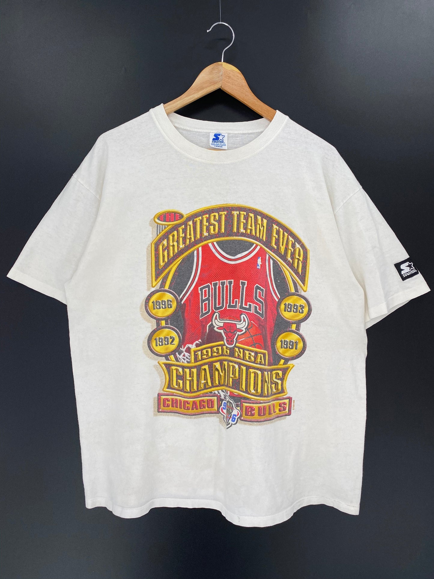 90’s STARTER CHICAGO BULLS Size L Vintage T-shirt / K7077