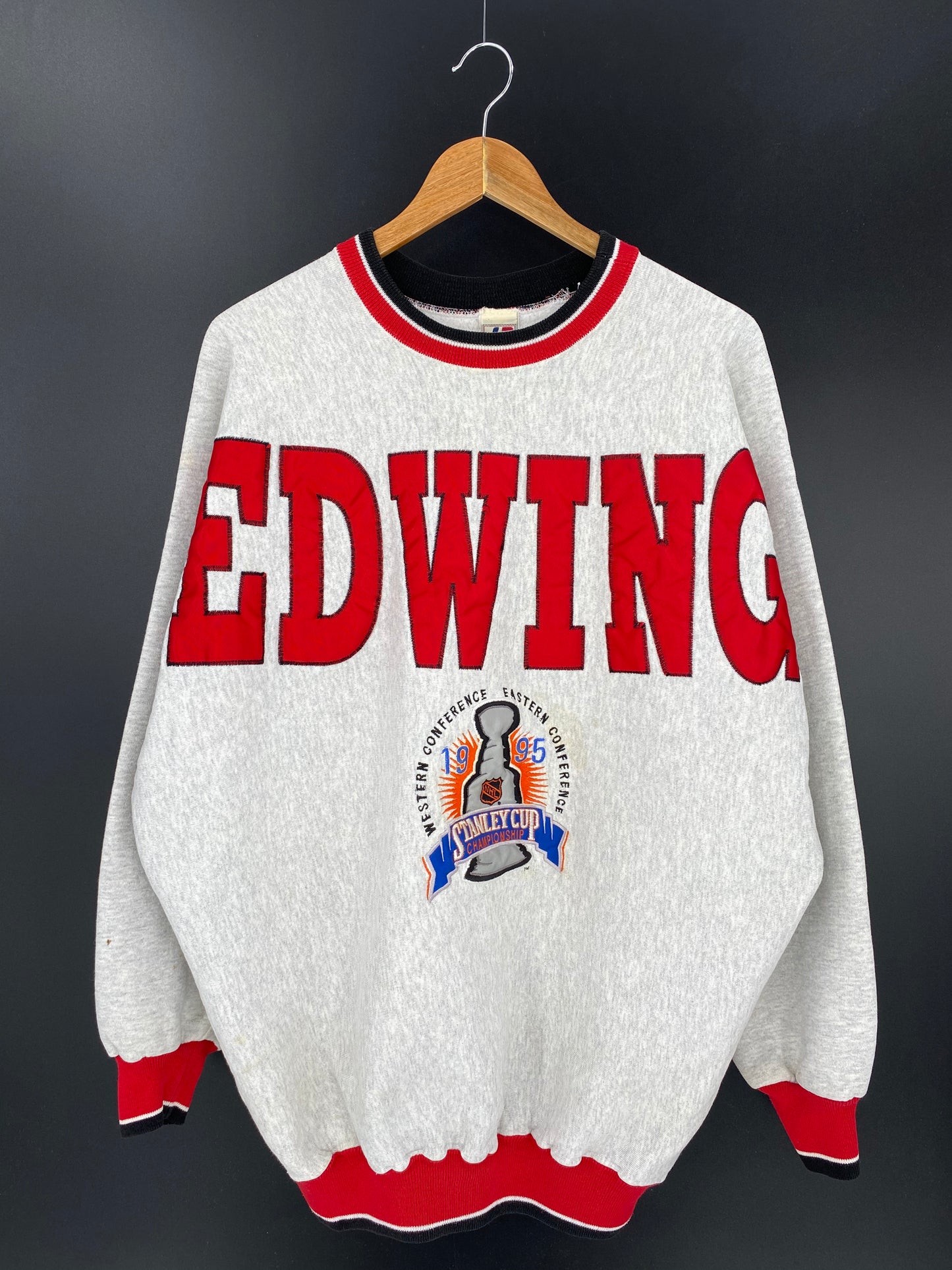 1995 RED WINGS STANLEY CUP Made in USA Size XL Vintage NFL Sweat-shirt / 8989
