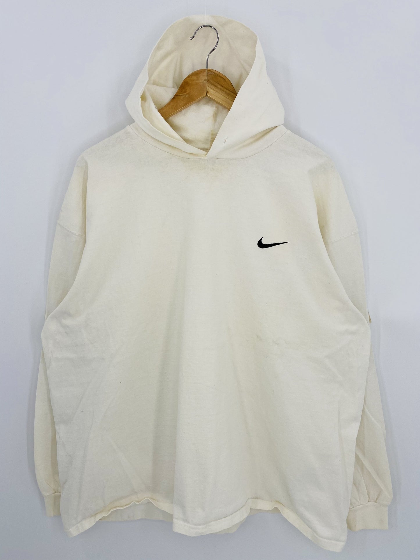90’s NIKE Made in USA Size XL Vintage Heavy Cotton Long Sleeve Hoodie T-shirt / k5994