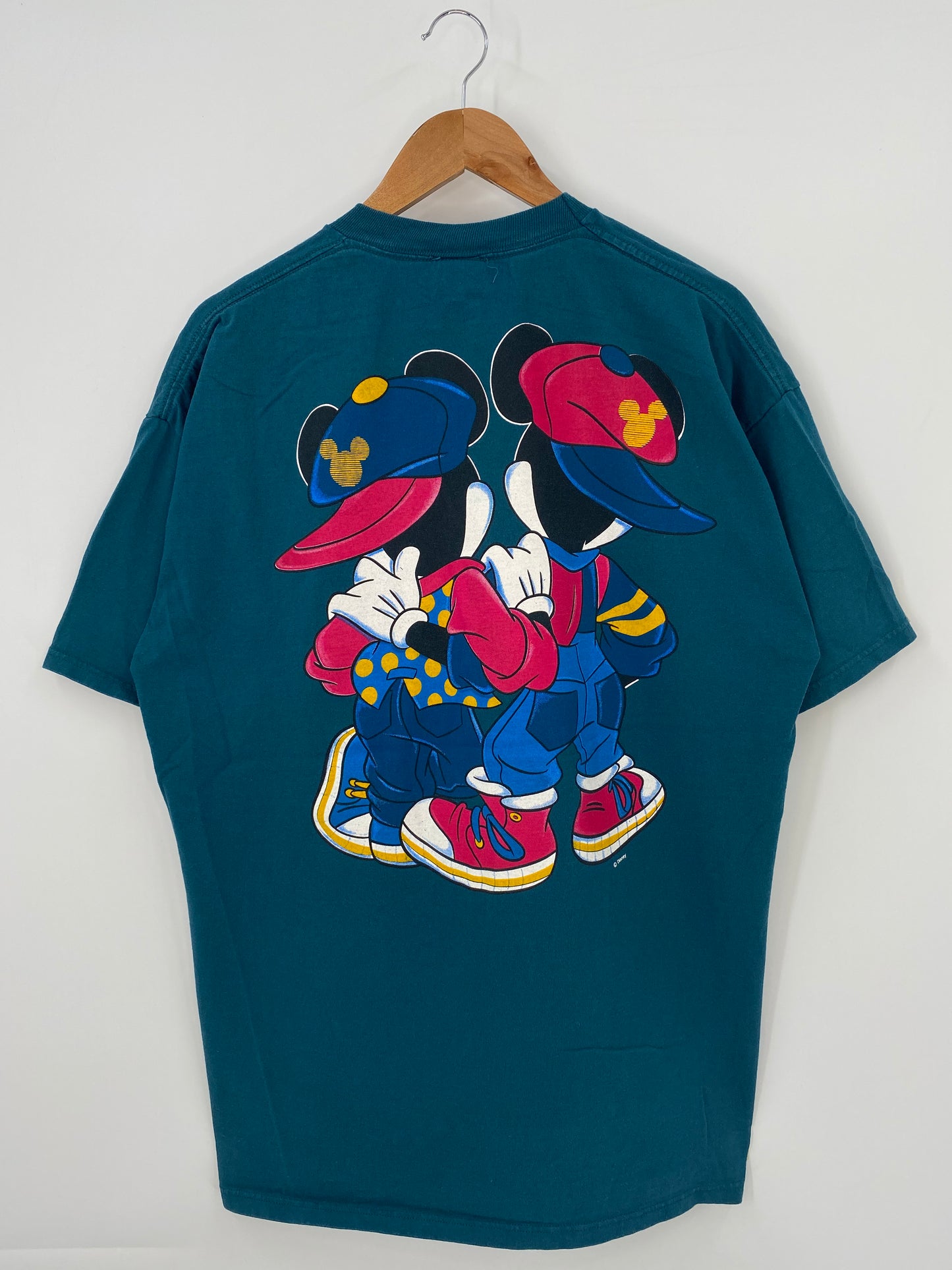 90’s DISNEY MICKEY AND MINEY Made in USA Size XL Vintage T-Shirts / K3832