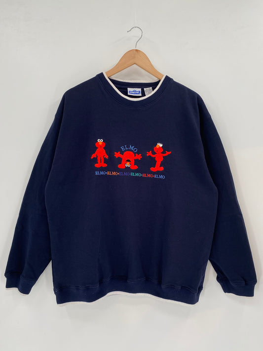 00' SESAME STREET ELMO Size XL Vintage Sweat-shirt / A3924