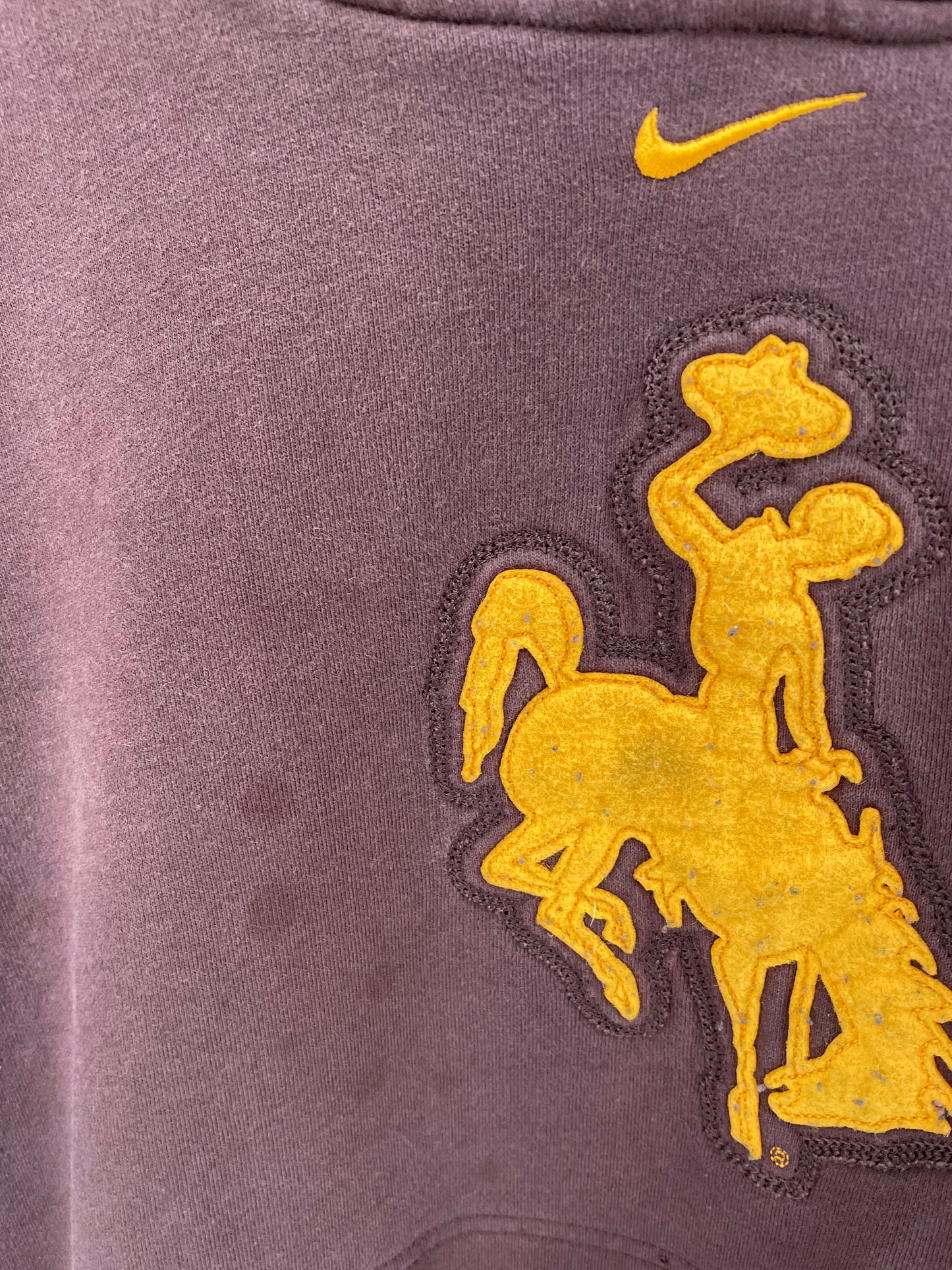 00' NIKE WYOMING COWBOYS Size XL Vintage Hoodie Sweat-Shirt / K4057