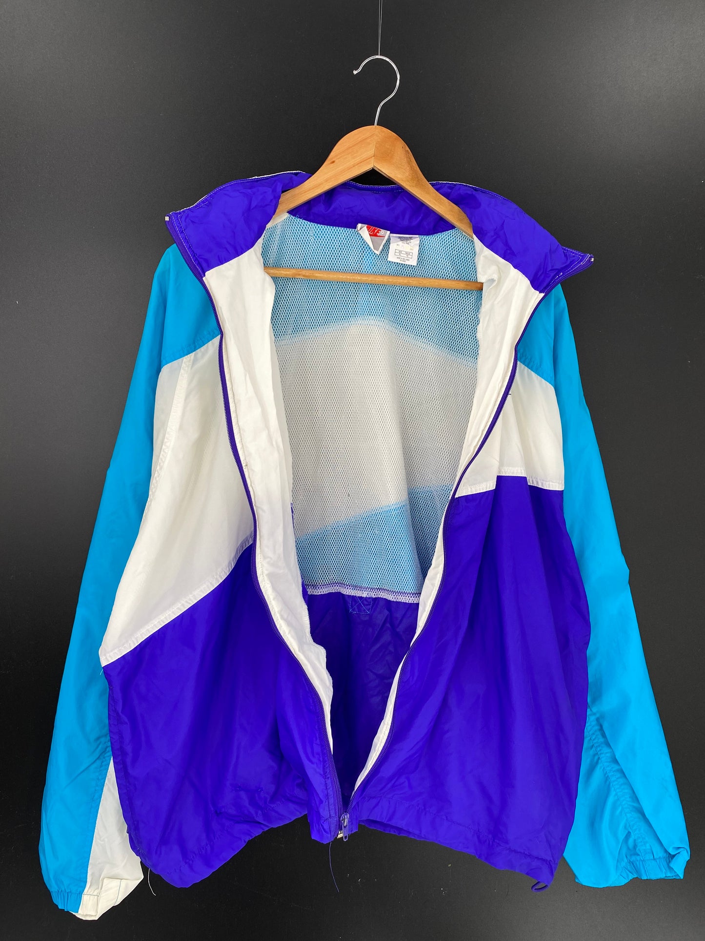 90's NIKE Silver tag Size XL Vintage Zip up Nylon-Jacket/ K568