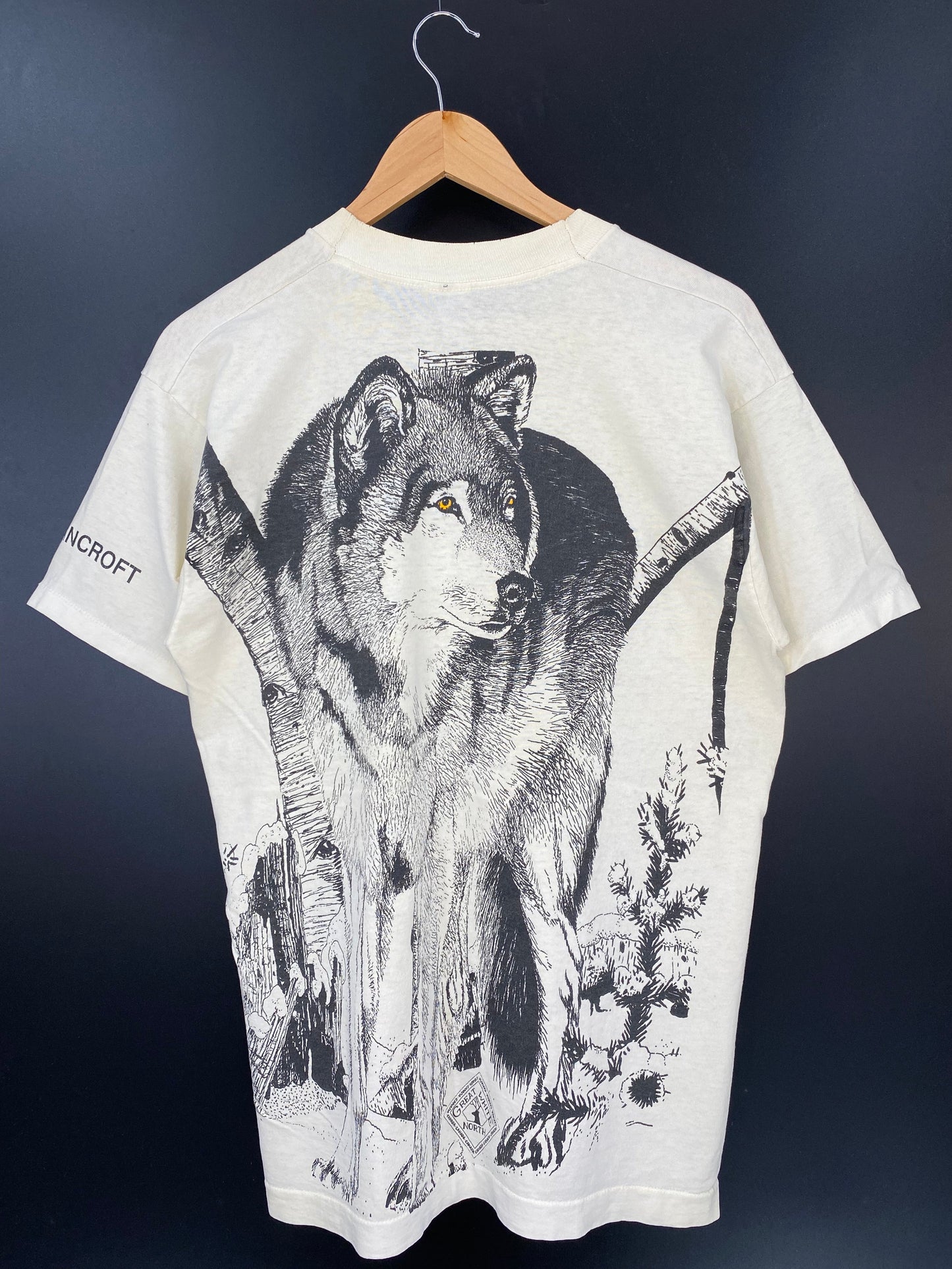 90’s BANCROFT WOLF Size L Vintage T-Shirts / A4392