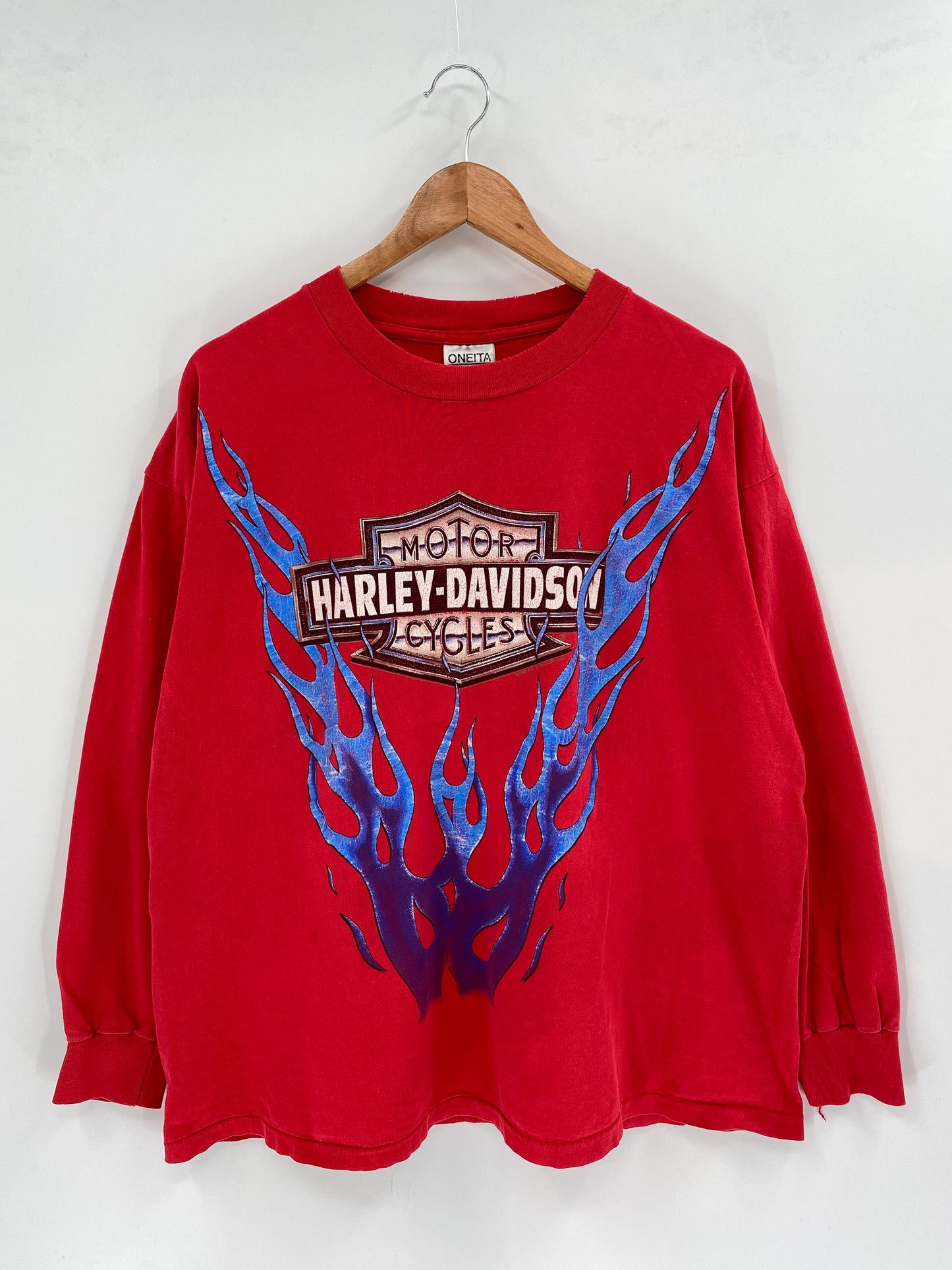 90’s HARLEY DAVIDSON Made in USA Size XL Vintage Long Sleeve T- Shirts / K2394