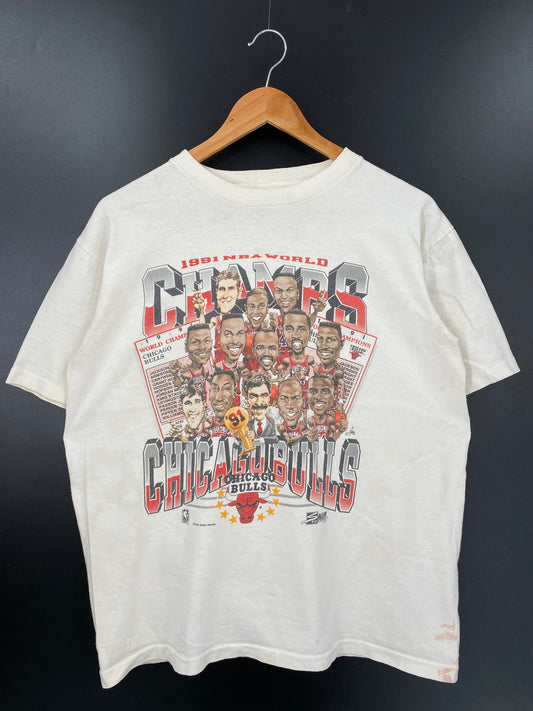 1991’ CHICAGO BULLS Made in USA Size L Vintage NBA T- Shirt / K2376