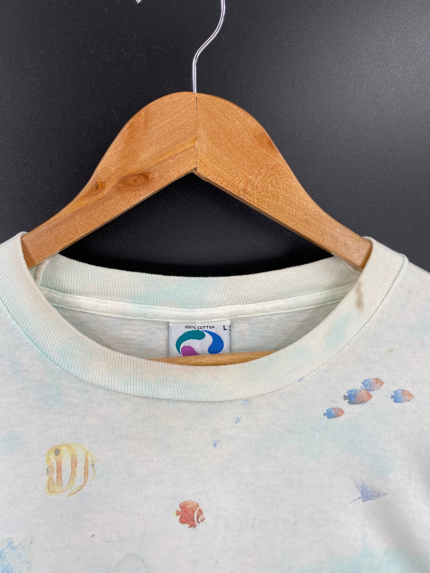 1992' LIQUIT BLUE CORAL REEF Made in USA Size L T-Shirt / K1534