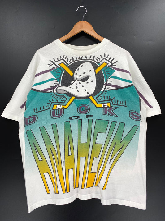 1994' DUCKS OF ANAHEIM Made in USA Size L Vintage T- SHIRT / K1358