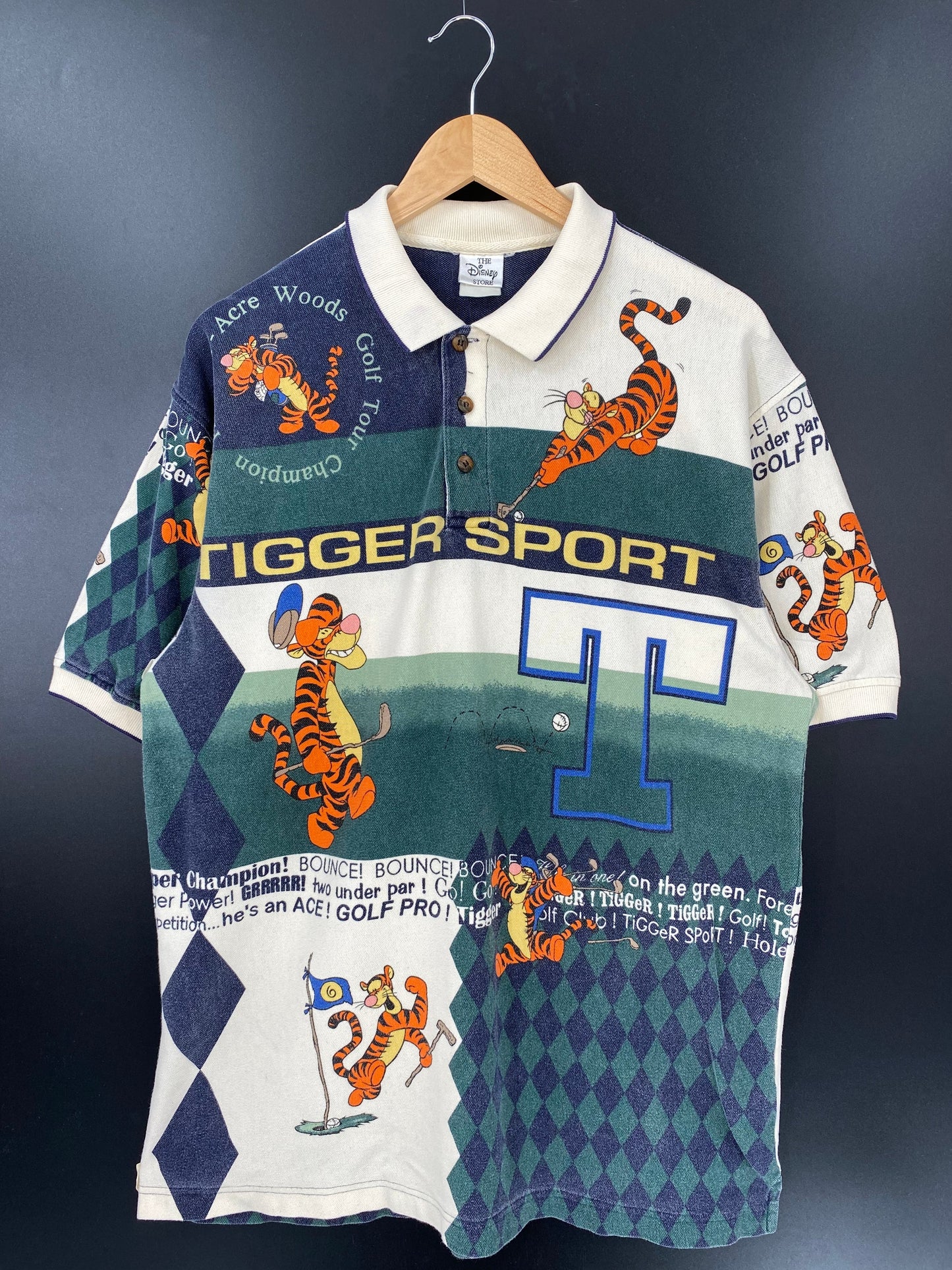 00’ DISNEY TIGGER Size No Tag(Approx.XL) Vintage Polo Shirt / A4629
