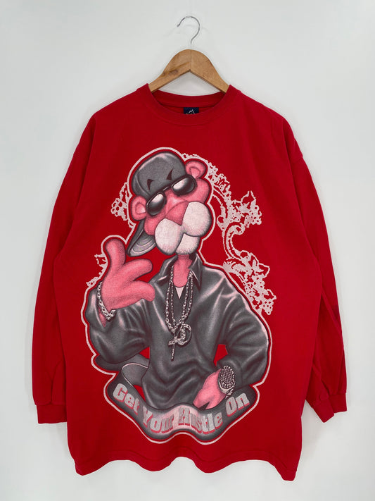 .00' THE PINK PANTHER Size XXL Vintage Long Sleeve T-Shirt / E679