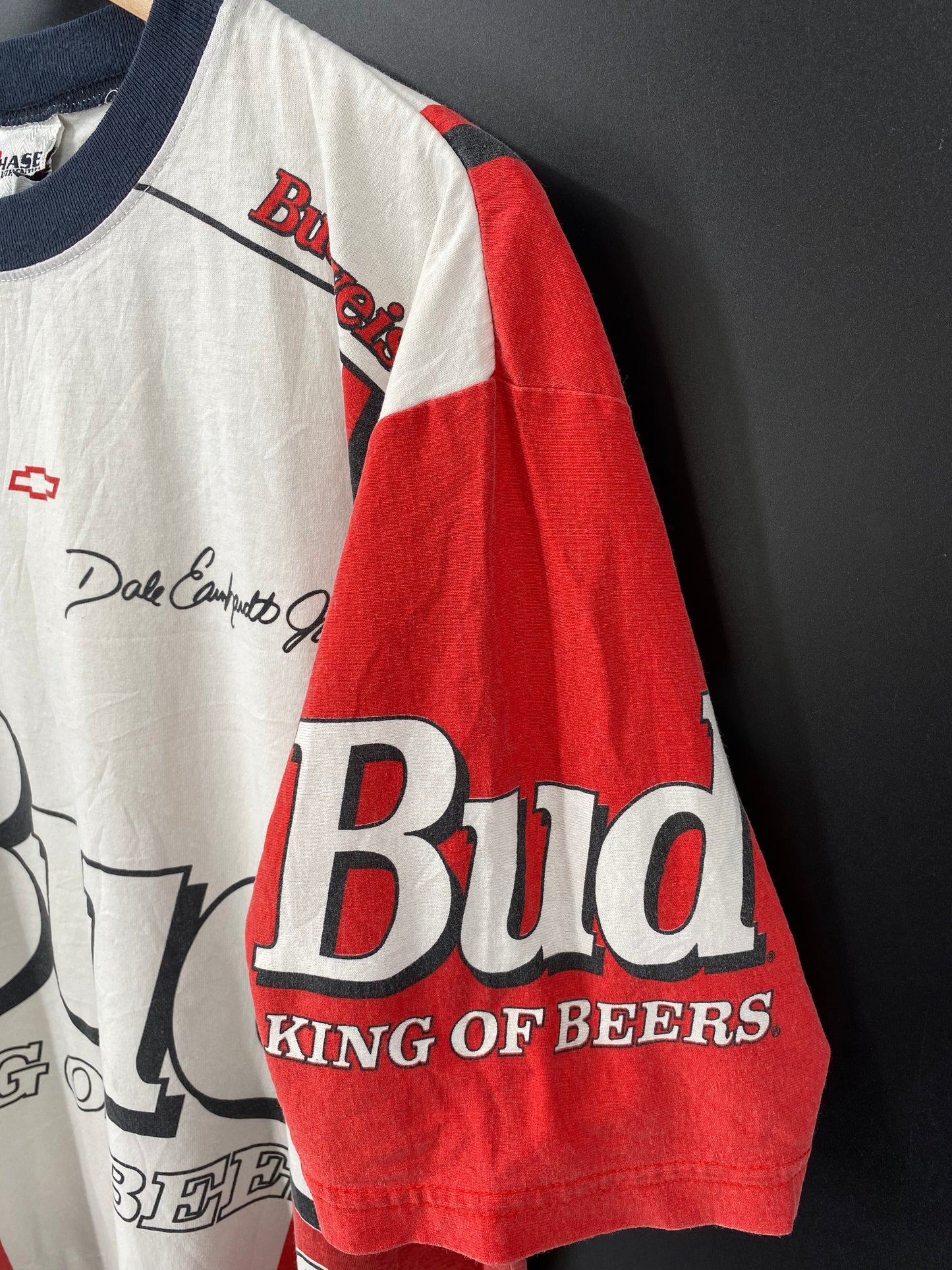 90's BUDWEISER DALE EARNHARDT JR MADE IN USA Size L Vintage Racing T-Shirt / K1955