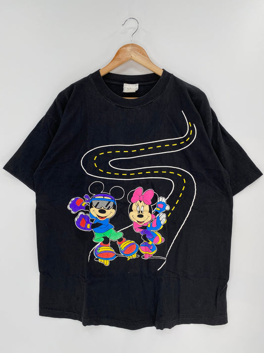 .90’s DISNEY MICKEY MINNIE Size L Vintage T-Shirt / E944