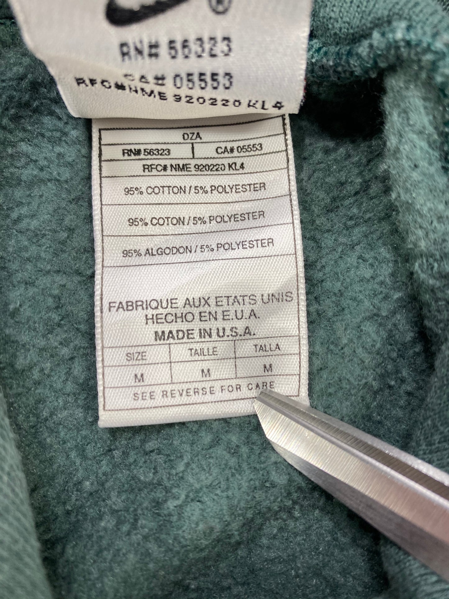 90's NIKE Faded Mini Swoosh Made in USA Size M Vintage Hoodie Sweat-shirt / 6037