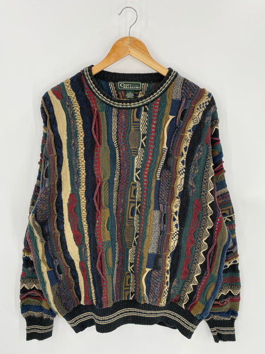 Vintage 3D Coogi-Style Size XL Knit Sweater / 7042