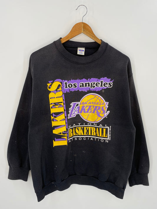1990 LA LAKERS Made in USA Size L Vintage Sweat-shirt / K8240