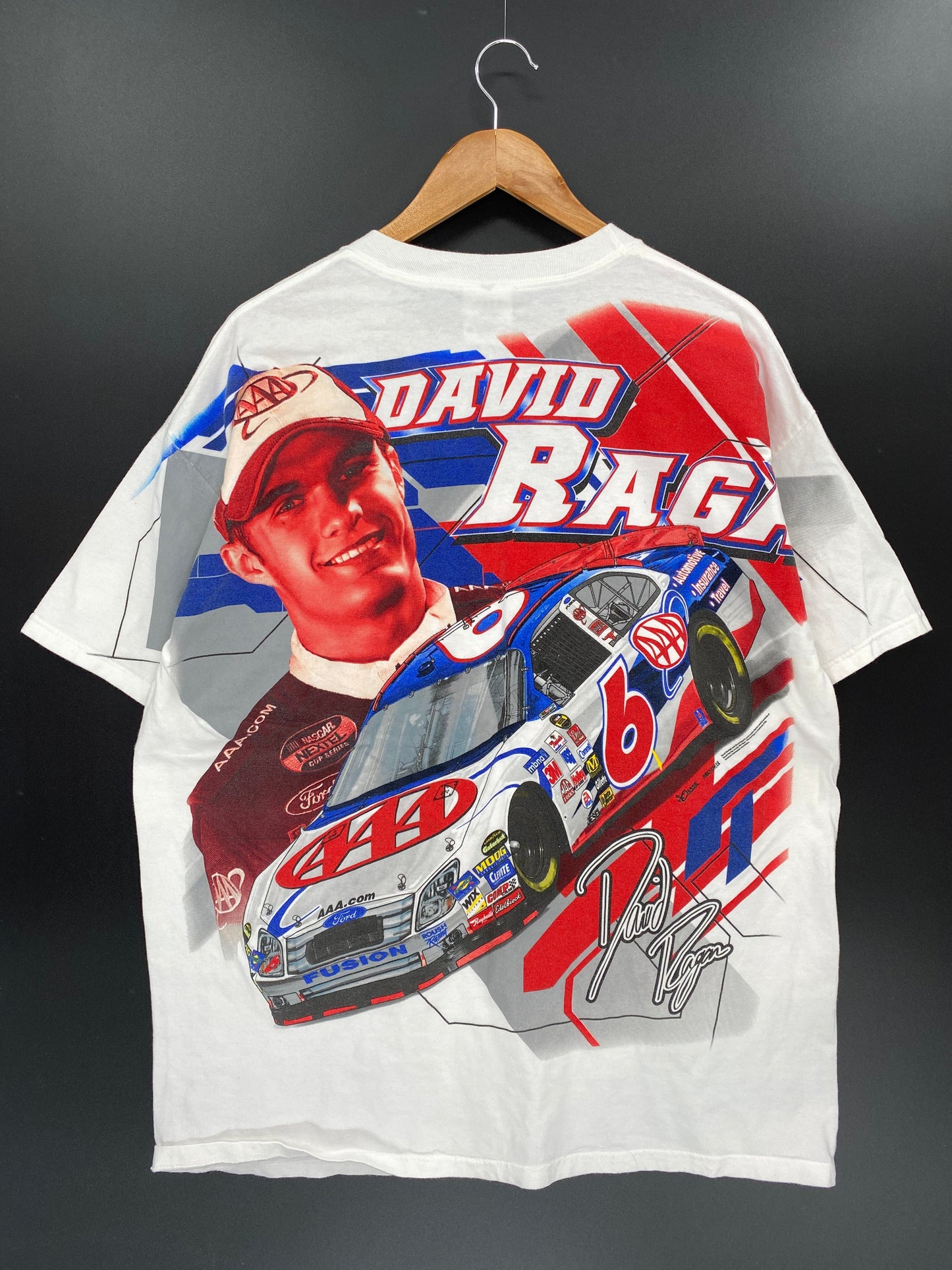 00’ DAVID RAGAN Size XL Vintage Racing T-Shirt / K8557