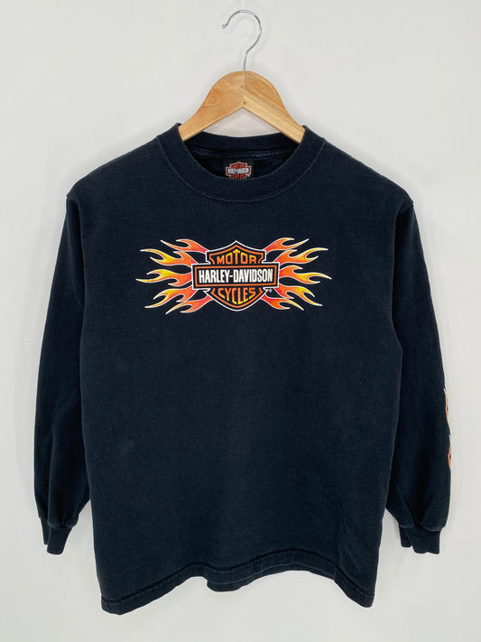 00' HARLEY DAVIDSON Size Approx. Ladies M Vintage Long Sleeve T-Shirt / 6818