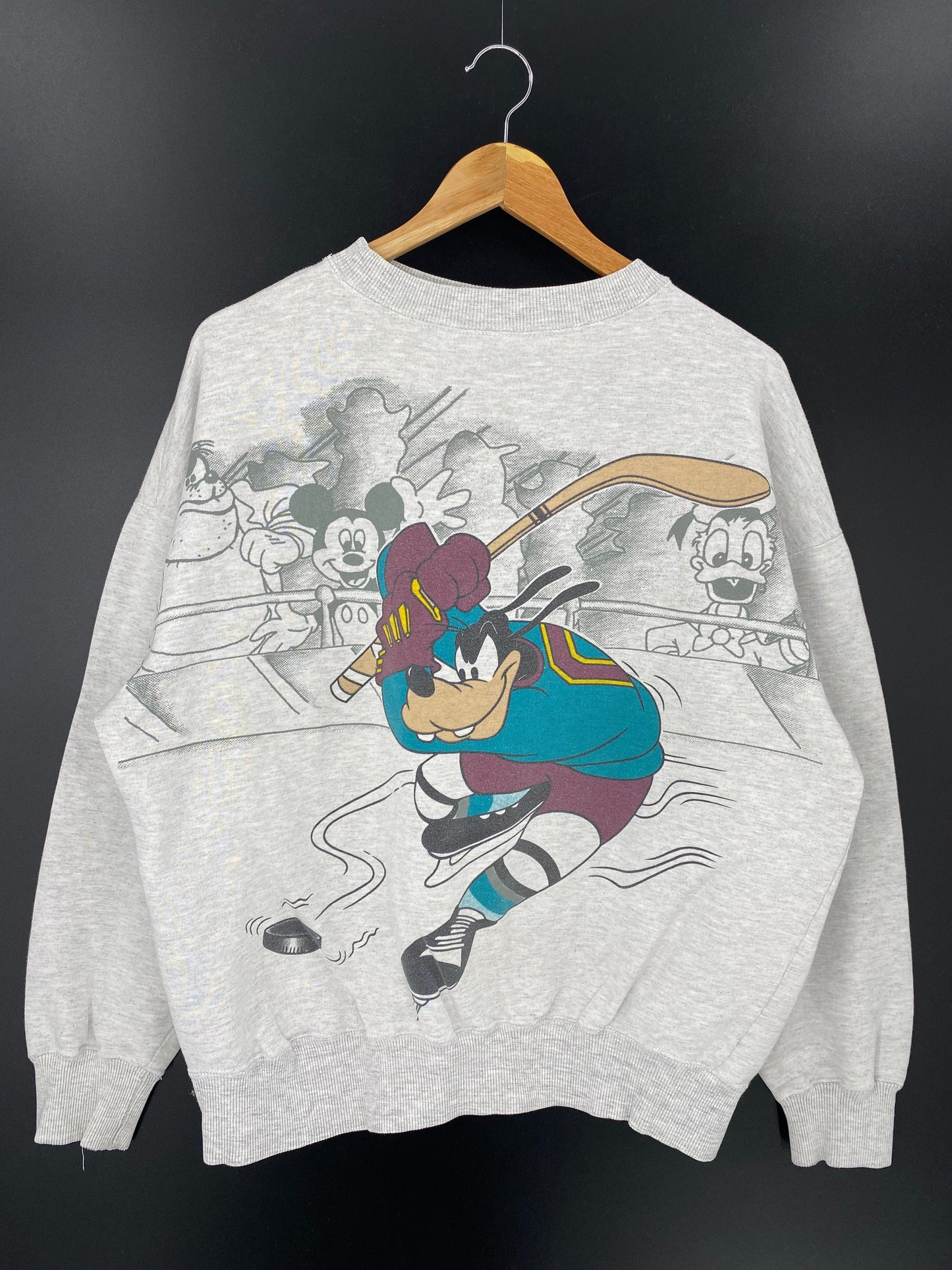 90’s DISNEY HOCKEY Size No Tag(Approx. L) Vintage Sweat-shirt / A7895